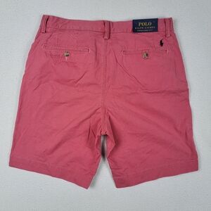 Share Polo Ralph Lauren Chino Shorts Men's 32 Red Stretch Classic Fit 9" Inseam